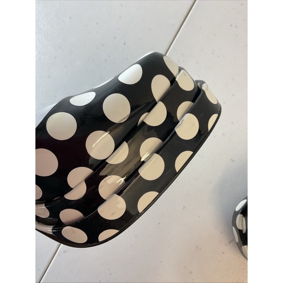 Betsey JOHNSON Chunky Black Polka dot platform heel rockabilly Retro pinup sz 10 - Picture 11 of 12